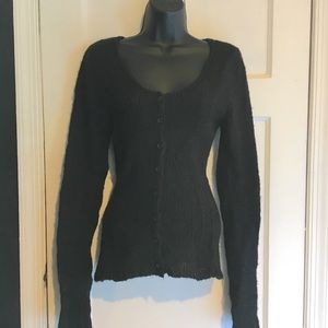 Tres Jolie Angora Button Front  V Neck Sweater